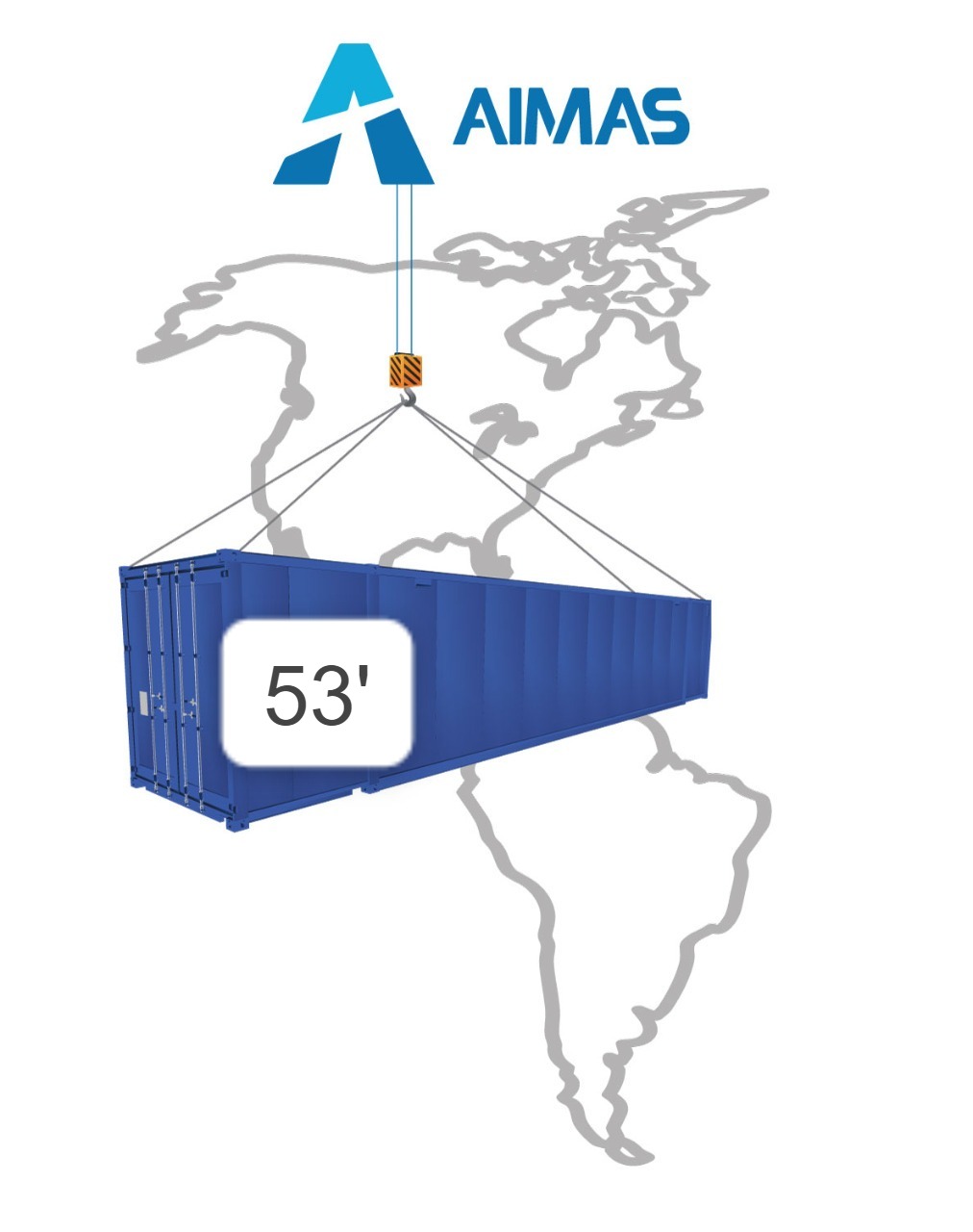 Continentalización contenedor de 53 pies acciones AIMAS